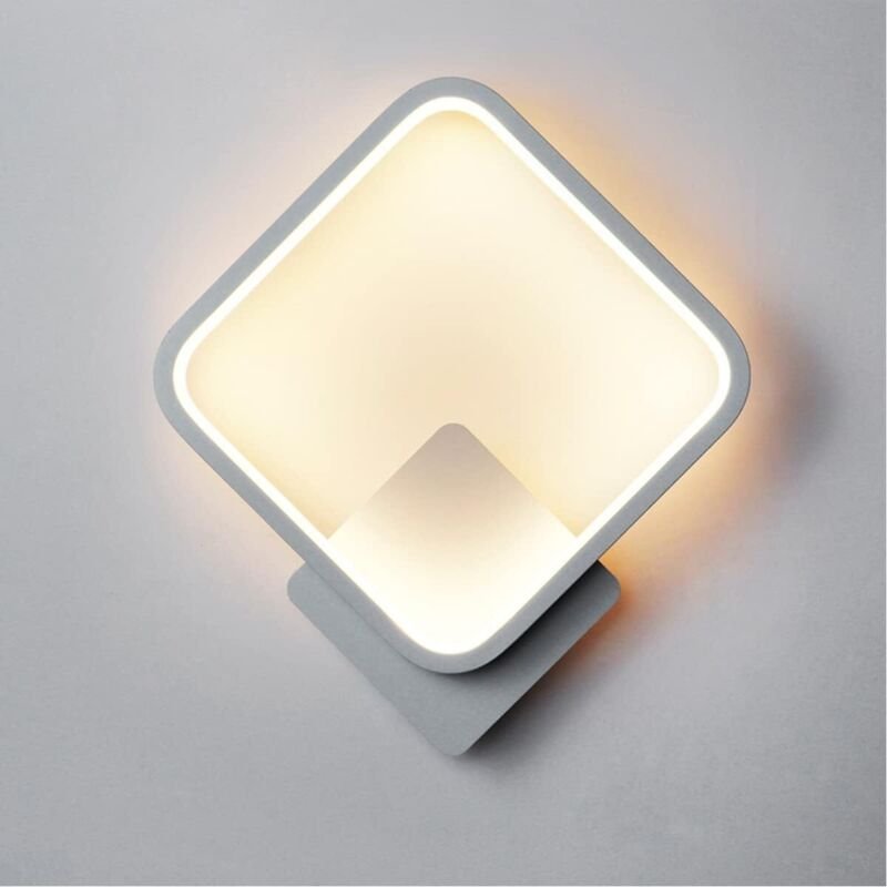 Thumbnail - Linghhang - 14W LED-Innenwandleuchte, weiße quadratische Design-Wandleuchte, Warmweiß Naturweiß Kaltweiß Drei Beleuchtun...