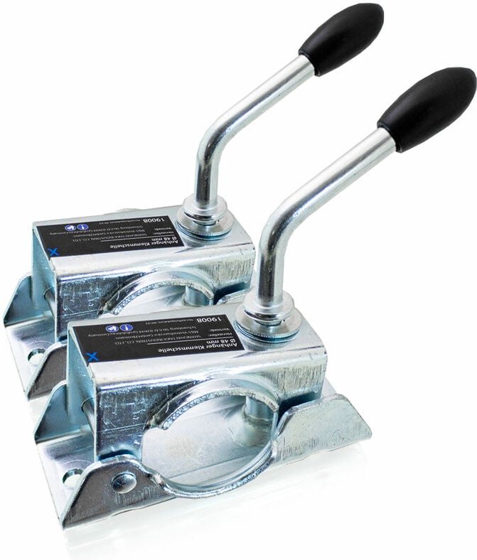 Thumbnail - 1 Paar Klemmschelle Klemmhalter Klemmbügel für Anhänger Abstellstützen oder Stützrad - Bituxx