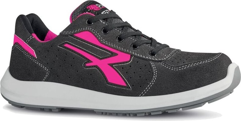 Damensicherheitsschuh RU20156 electra Größe 41 w. 9 schwarz/pink S1PS fo sr esd weiches gelochtes Velourleder