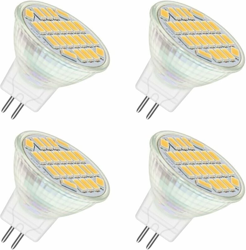 Aimoonsa - MR11 GU4 12 v led 4 w Warmweiß 3000 k, 350 lm, 120 35 mm MR11 35 w Halogen-Äquivalent, ac dc 24 v 12 v GU4 Ei...