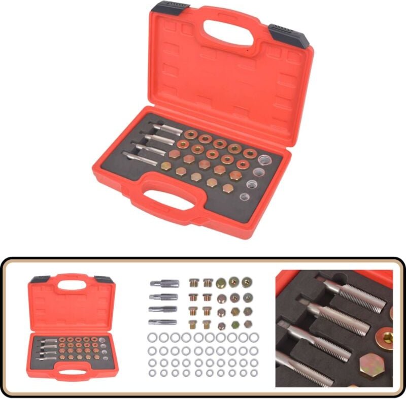 Vidaxl - 64-tlg. Reparatursatz Ölablassschrauben M13 M15 M17 M20 - Reparaturset - Ölwechsel - Gewindebohrer - Ölablasssc...