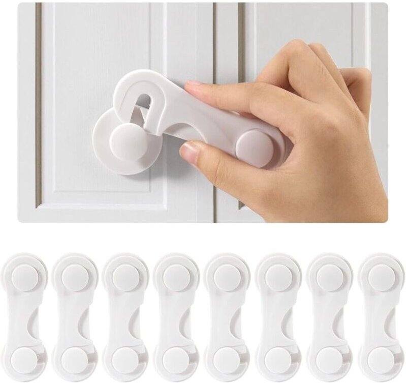 8-teiliges Kindersicherungs-Türschloss, Babysicherheitsschutz für Schränke, Schubladen, Öfen und Kühlschränke, starker K...