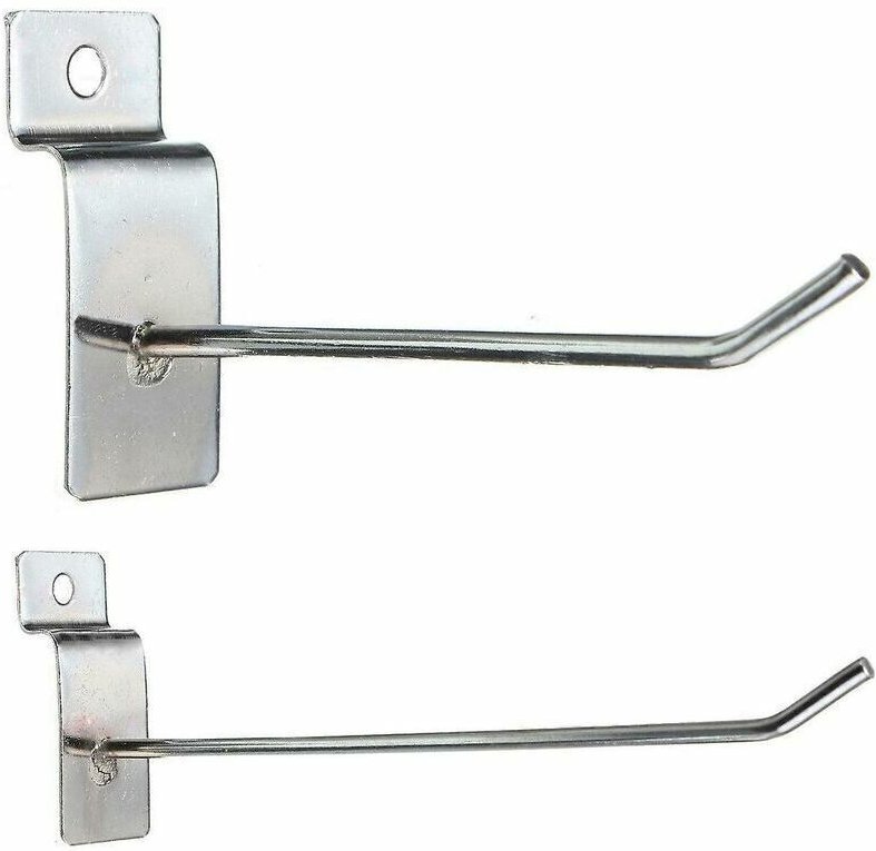 Jalleria - 25 x Slatwall Single Hook Pin Shop Display Mount Prong Hanger 100mm