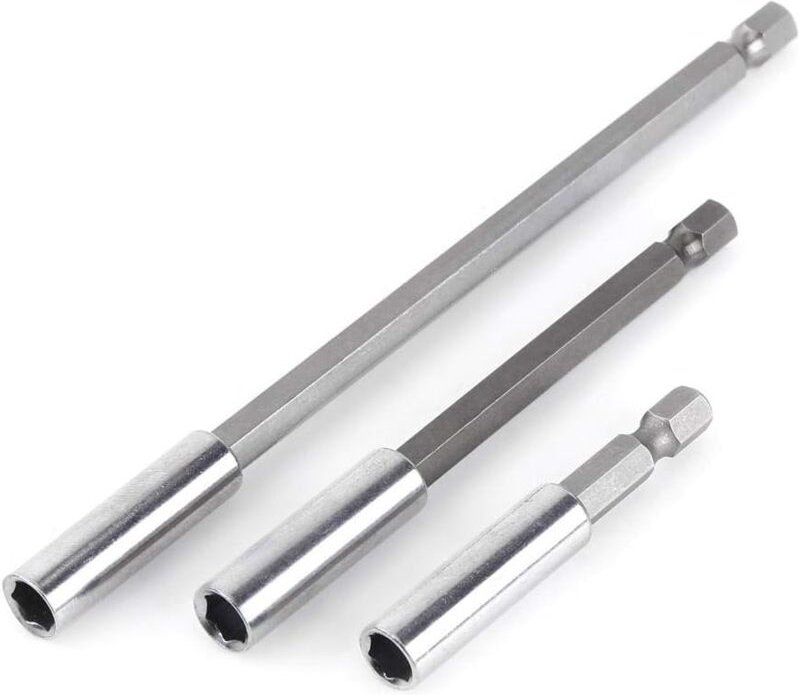 Ersandy - 3 Stück 1/4 Zoll magnetischer Bithalter, Schraubendreher-Verlängerung, Sechskantschaft, 60 mm, 100 mm, 150 mm,