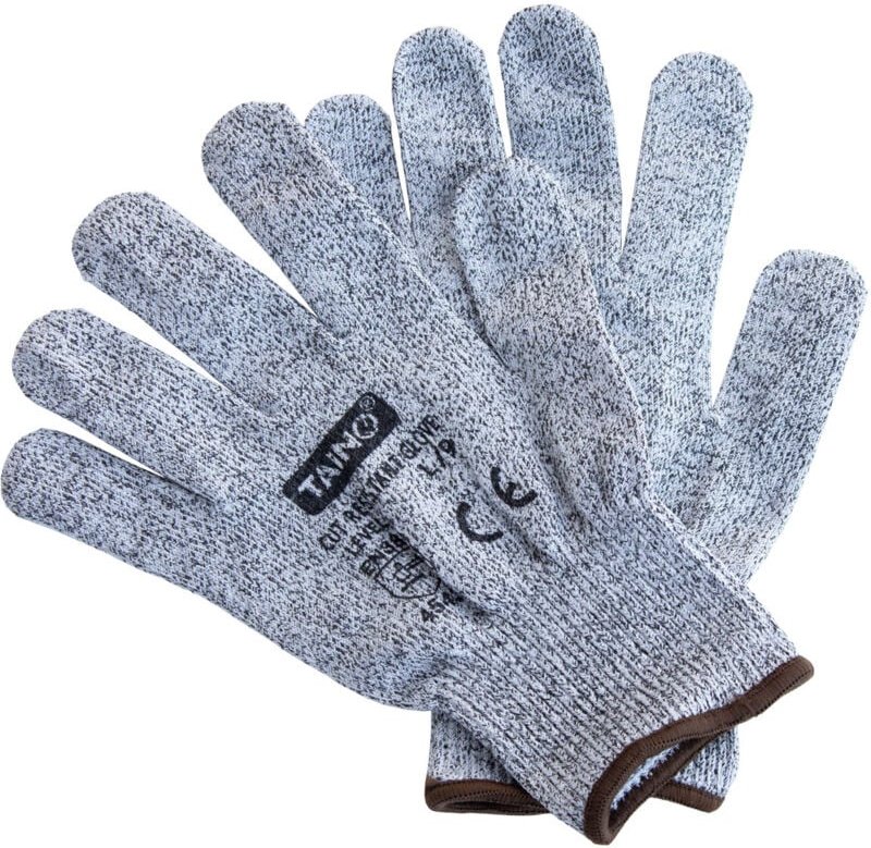 Schnittschutzhandschuhe Klasse 5 EN388 2er Set Größe m und l - Grau - Taino