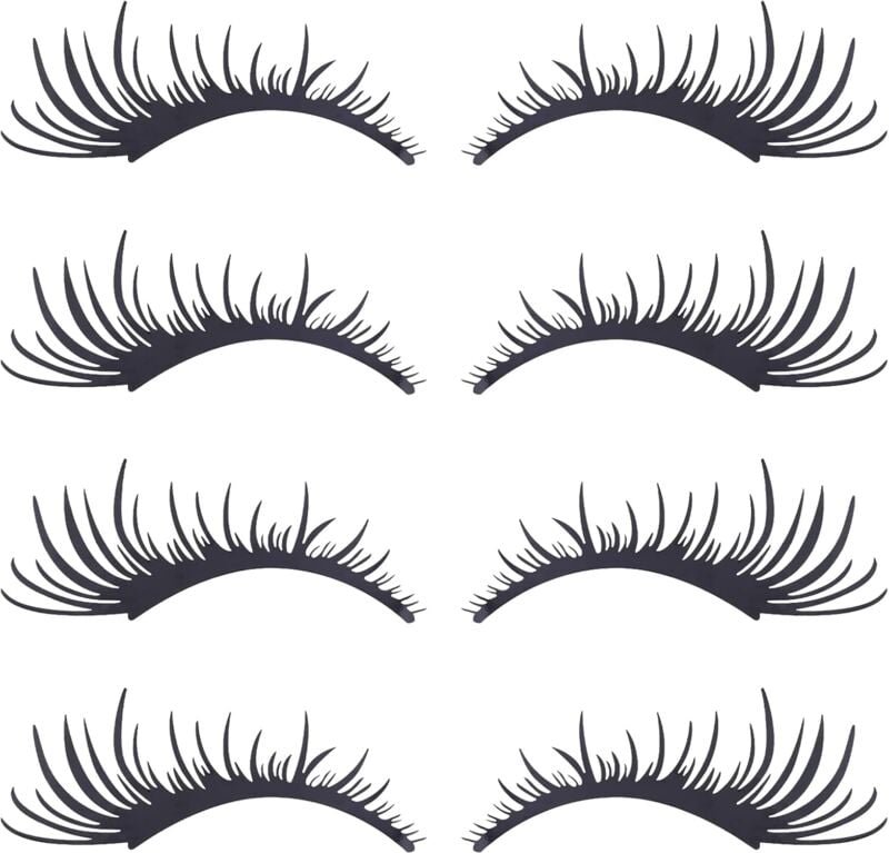 Thumbnail - 4 Paar 11x25cm Wimpern Auto Scheinwerfer Aufkleber Auto Styling Schwarze Wimpern Fahrzeugkörper Aufkleber Windschutzsche...