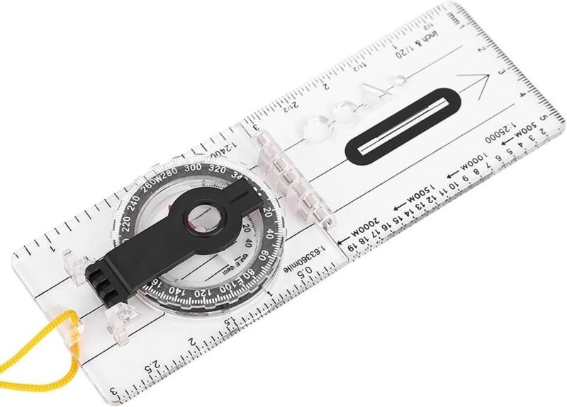 Navigationskompass, Explorer-Kompass zum Lesen von Expeditionskarten, leichtes Kartenlineal, Orientierungskompass mit ei...