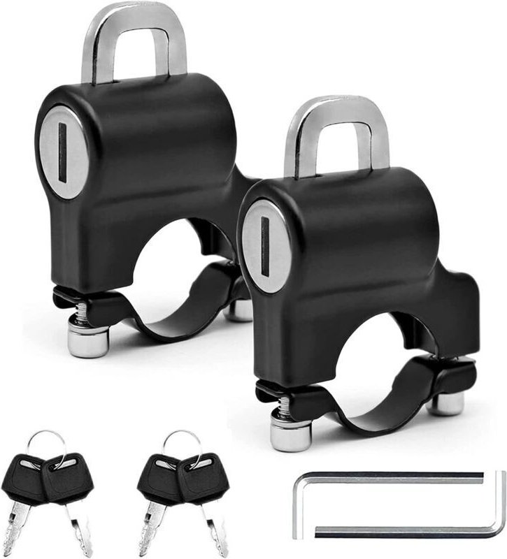 2 Stück Universal-Helmschloss mit Schlüsseln, Helmschloss aus Aluminiumlegierung, Motorradhelmschloss, für Motorrad, Fah...
