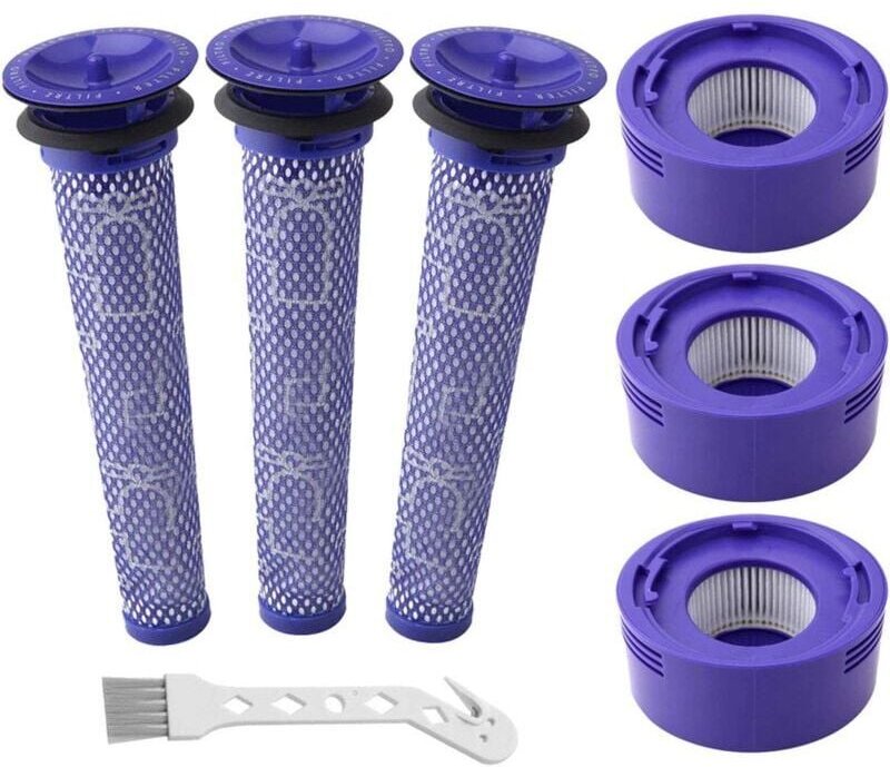 Ersatzfilter für Dyson V7, V8 Staubsauger – 3 HEPA-Nachfilter und 3 Rebirthcare-Vorfilter