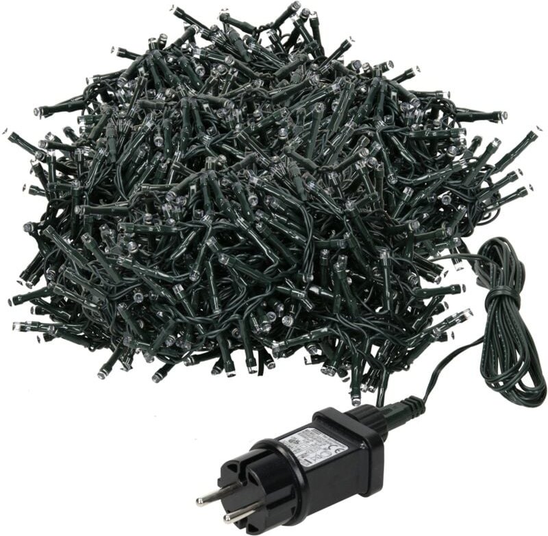Thumbnail - Led Cluster Lichterkette 16m 800 LEDs Kaltweiß 8 Modi, Strombetrieb, IP44 Wasserdicht, Innen- und Außenbereich, Weihnach...