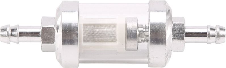 Tlily - Universal Chrom Glas Kraftstoff Benzin Rohöl Motor Inline Filter 5/16 '8mm Silber für Motorräder