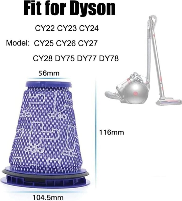 3-teiliges Ersatz-Vorfilterset für Dyson Big Ball Staubsauger CY18 CY22 CY23 CY24 CY25 CY26 CY27 CY28 DY75 DY77 DY78, Nr...