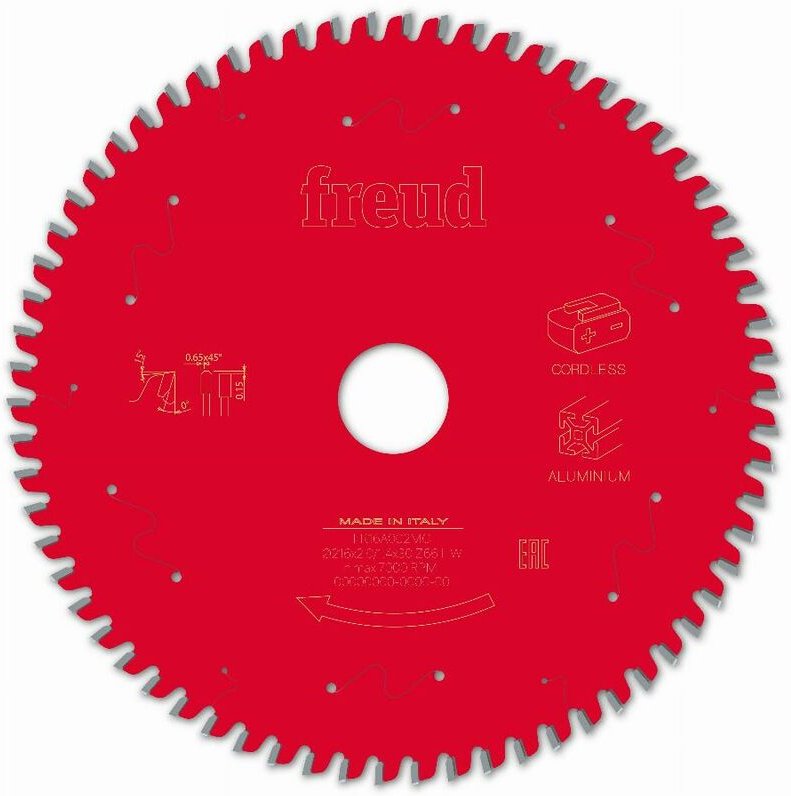 Freud - Sägeblatt für Akku-Handkreissäge Ø216 2/1,4 AL30 Z66 tp 0° - F03FS10089 -FR16A002MC