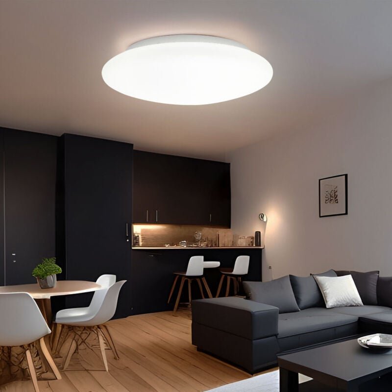 Etc-shop - Deckenleuchte Wohnzimmerlampe Esszimmerlampe Schlafzimmerleuchte Deckenleuchte Flurlampe, Metall Glas weiß ru...