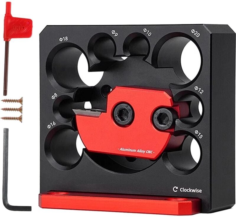 Dübellehre mit Hartmetallklinge für die Holzbearbeitung, elektrisches Bohren und Fräsen, Hilfswerkzeug für Rundstangen (...