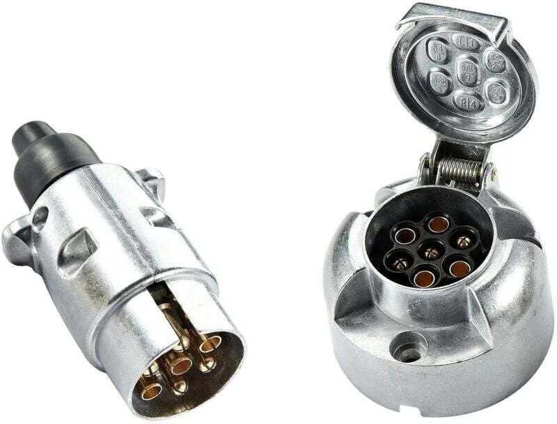 GABRIELLE Metall-Anhängerstecker und elektrischer Anhängerstecker, 7-poliger weiblicher 12V-Kupplungsstecker, 7-poliger ...