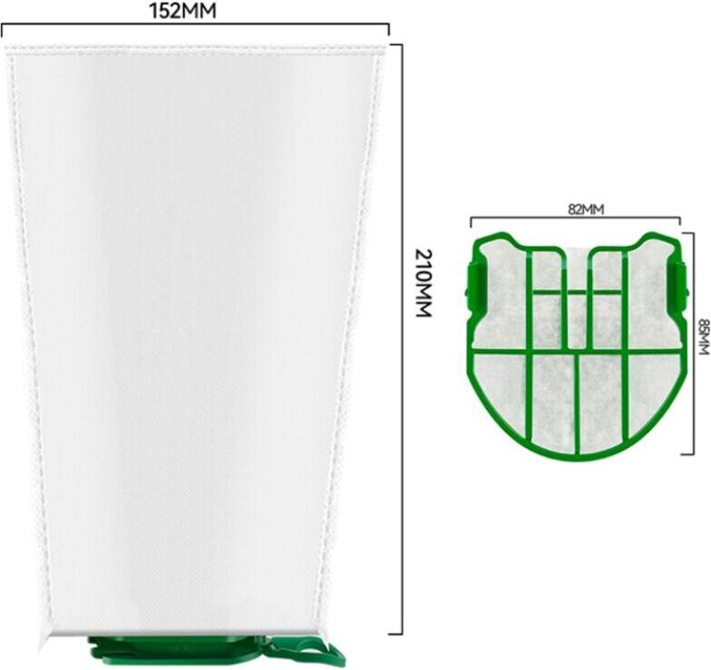 12 Staubsaugerbeutel für Vorwerk FP100/VB100, Ersatzstaubbeutel, Staubsaugerbeutel-Set, kompatibel mit 4 Motorfiltern