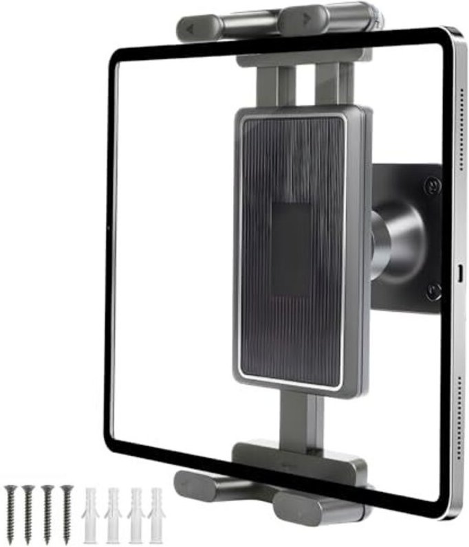 Wandmontierte Tablet-Halterung, iPad-Tischhalterung, iPad-Wandhalterung aus Aluminium, um 360° drehbare Tablet-Betthalte...