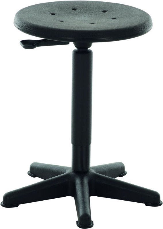 STIER Arbeitshocker mit Gleitern Sitzhöhe 440-630mm PU-Sitz