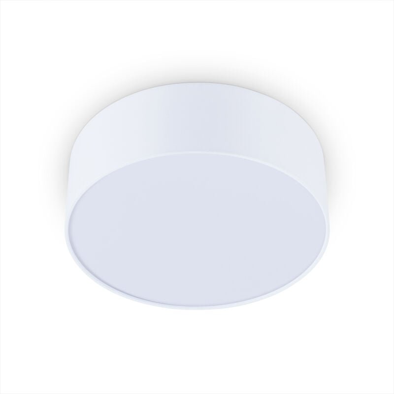 Paco Home - Deckenlampe Esstisch Deko Wohnzimmer Modern Büro Rund Lampenschirm Stoff E27 Weiß, Ø30cm