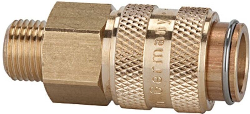 Schnellverschlusskupplung nw 5, Messing blank, g 1/4 ag - Riegler