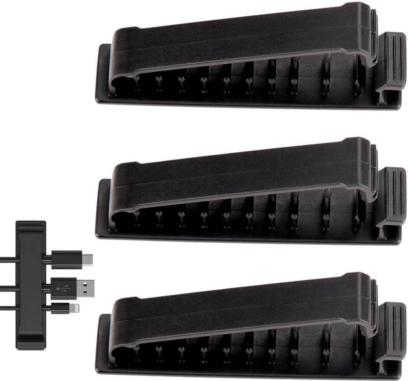 Kabel-Clips, Schreibtisch-Organizer, Set mit 3 Kabel-Clips, mit selbstklebenden, Kabel-Organizer-Clips, Kabel-Management...