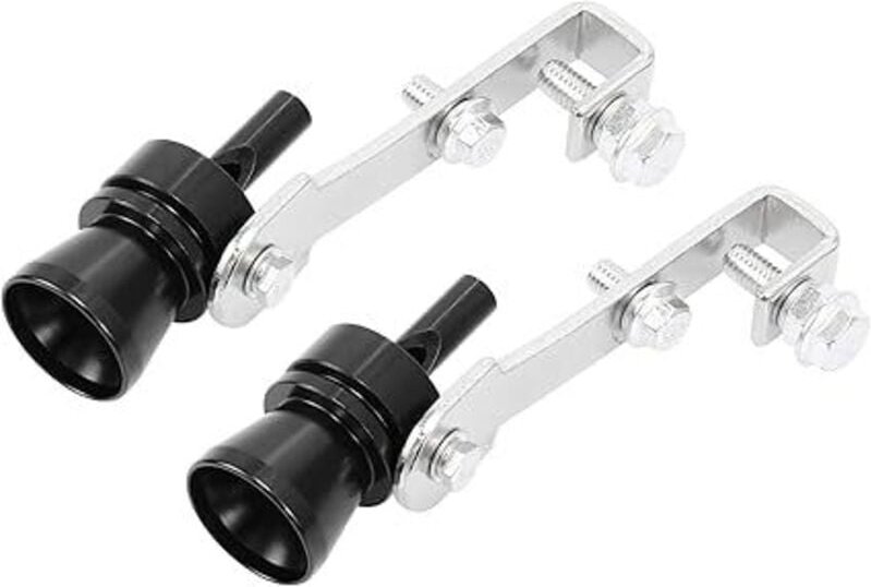 2 Stück M - Größe Turbo Auspuff Schalldämpfer für Universal Auto Schwarz