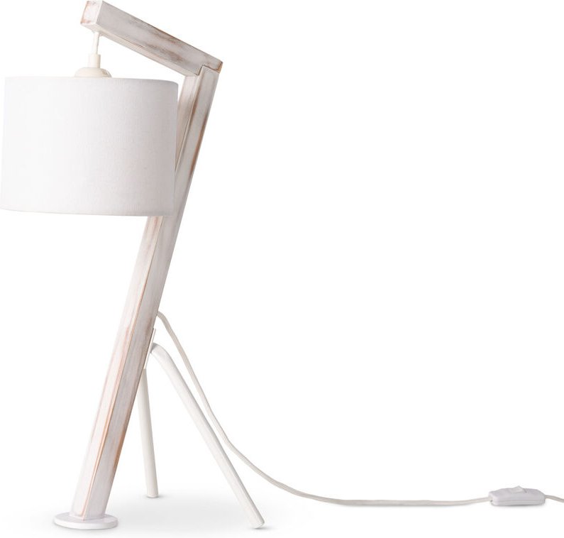 Stehlampe Tischlampe Wohnzimmer Lampenschirm Leselampe Nachttischlampe Galgen Tischleuchte - Weiß, Weiß (Ø16cm) - Paco H...