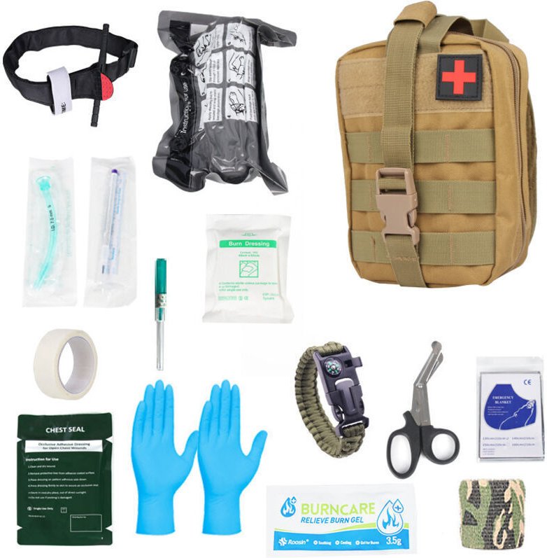 Notfallset für den Outdoor-Bereich, persönliches Erste-Hilfe-Set, tragbares Rettungsset, taktisches Rettungs- und Schutz...