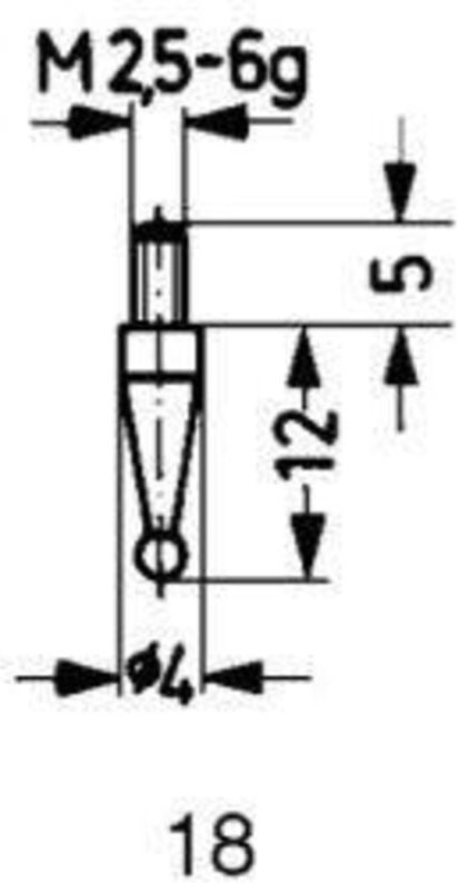 Messeinsatz f.Messuhren u.Feinz. Stahl Abb.18/ 4,0 mm Käfer