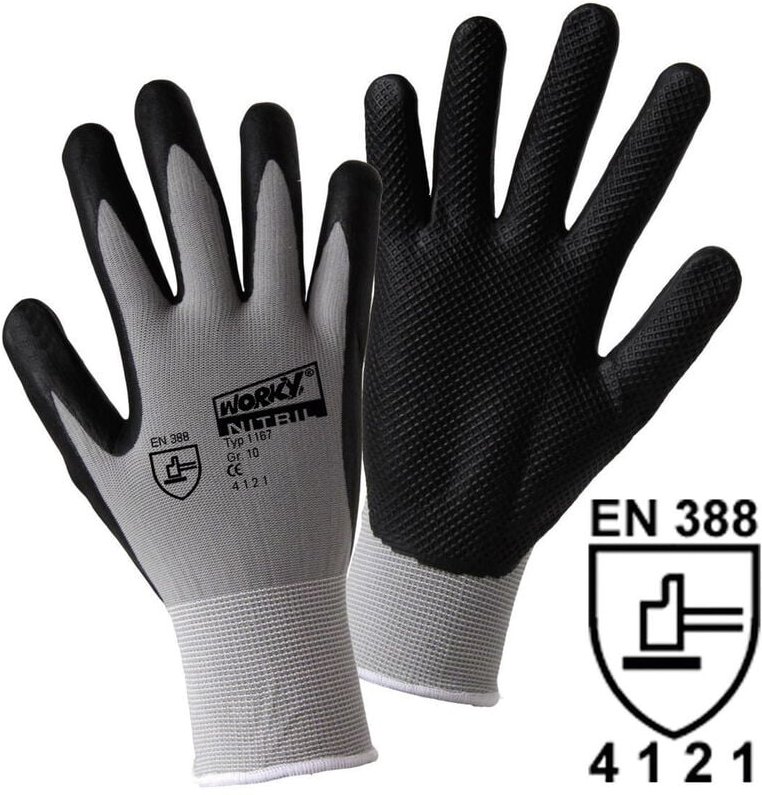 Leipold Doehle nitril grid 1167-8 Nylon Arbeitshandschuh Größe (Handschuhe): 8, m en 388 cat ii 1