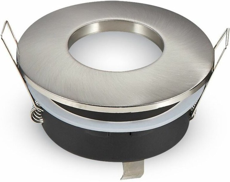 V-tac - Runder LED-Einbaustrahlerhalter GU10 und GU5.3 (MR16) Satingrau IP54