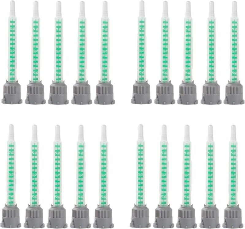 20 Stück Statikmischer Mischdüse für 2k Kleber, Epoxidharz Kleber Mischdüse Statikmischdüse 1:1 Mischerdüsen für Kunstst...