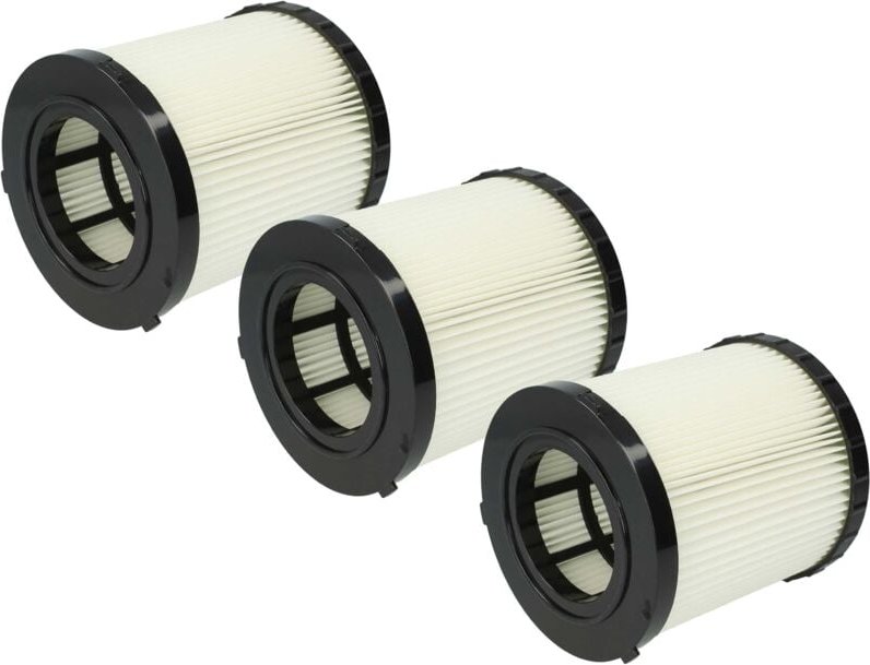 3x Faltenfilter Ersatz für Dewalt DCV5801H, DCV5801H-XJ für Staubsauger - Filter, Patronenfilter, schwarz weiß - Vhbw