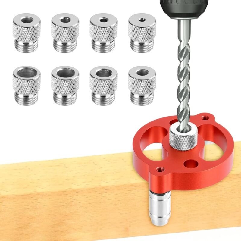 Zentrierhilfe-Set für Holzbearbeitung, 3-in-1-Bohrschablonen-Locator mit 3/4/5/6/7/8/9/10 mm Bohrringen, Bohrschablonen ...