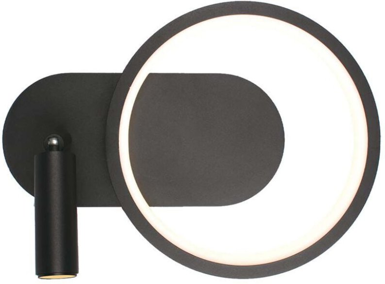 V-TAC VT-7906 Moderne kreisförmige LED-Wandleuchte 14 W Metallgehäuse schwarz 25 cm Licht 3000 K – 14981