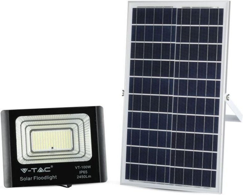 Vtac - v-tac Solar LED-Fluter VT-100W, 35 w, 6000 k, mit Panel + Fernbedienung
