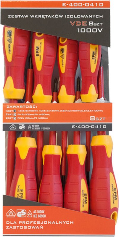 VDE-isolierter Schraubendrehersatz 8-teilig - E-400-0410
