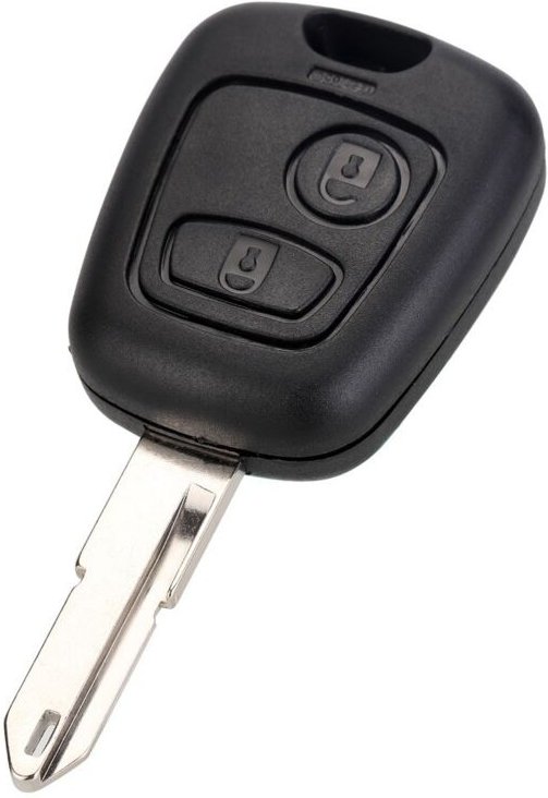 Memkey - Heart Horse 2 Tasten 433 MHz Autoschlüssel-Funkschlüsselgehäuse für Peugeot 206 mit ID46-Chip und NE73-Klinge