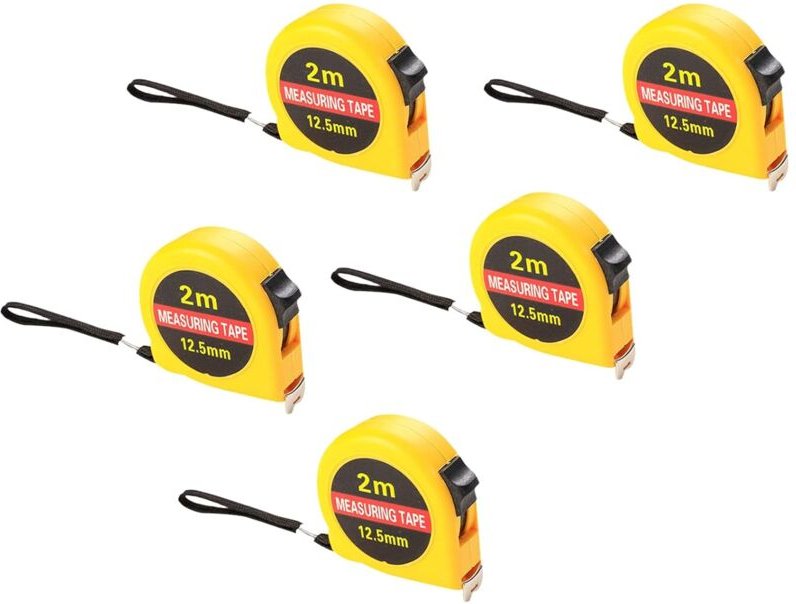 Set mit 5 einziehbaren Maßbändern aus Stahl für den Innen- und Außenbereich