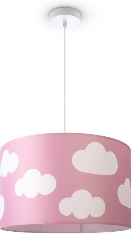 Paco Home - Deckenlampe Kinderzimmer Pendelleuchte Baby Lampenschirm Stoff Rund Sterne Pendelleuchte - Weiß, Design 11 (...