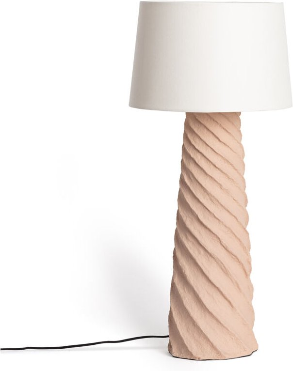 LED Stehleuchte aus Pappmaché und Metall Stari Weiß