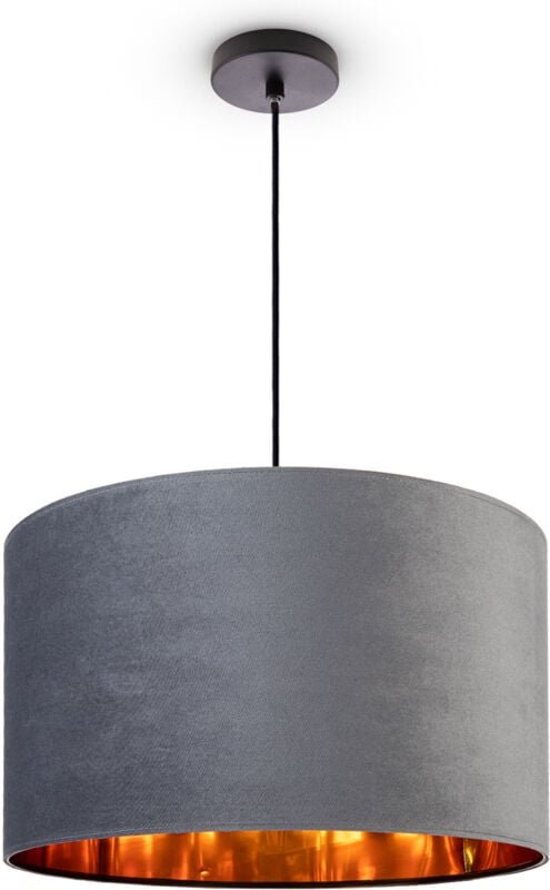 Paco Home - Pendelleuchte Stehleuchte Dreibein Wohnzimmer Lampenschirm Velours Unifarben E27 Pendelleuchte - Schwarz, An...