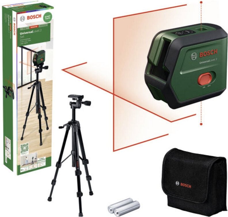 Bosch Home and Garden UniversalLevel 2 Set Kreuzlinienlaser Reichweite (max.): 12 m