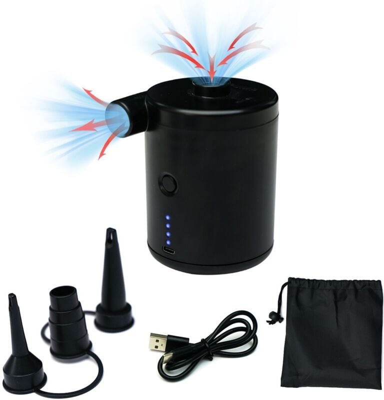 Tragbarer elektrischer Inflator mit USB-Aufladung, schnelle aufblasbare Matratzenpumpe, Mini-Inflator-Matratzenpumpen fü...