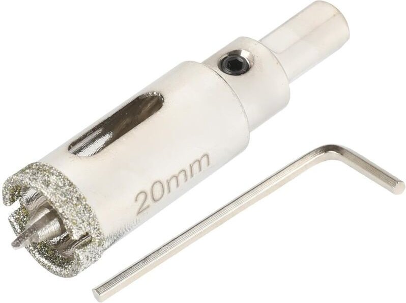 20-mm-Diamant-Lochsäge mit Zentrierführung, Fliesenlochsäge, Diamant-Kernbohrer zum Bohren von Glas, Fliesen, Keramik, M...