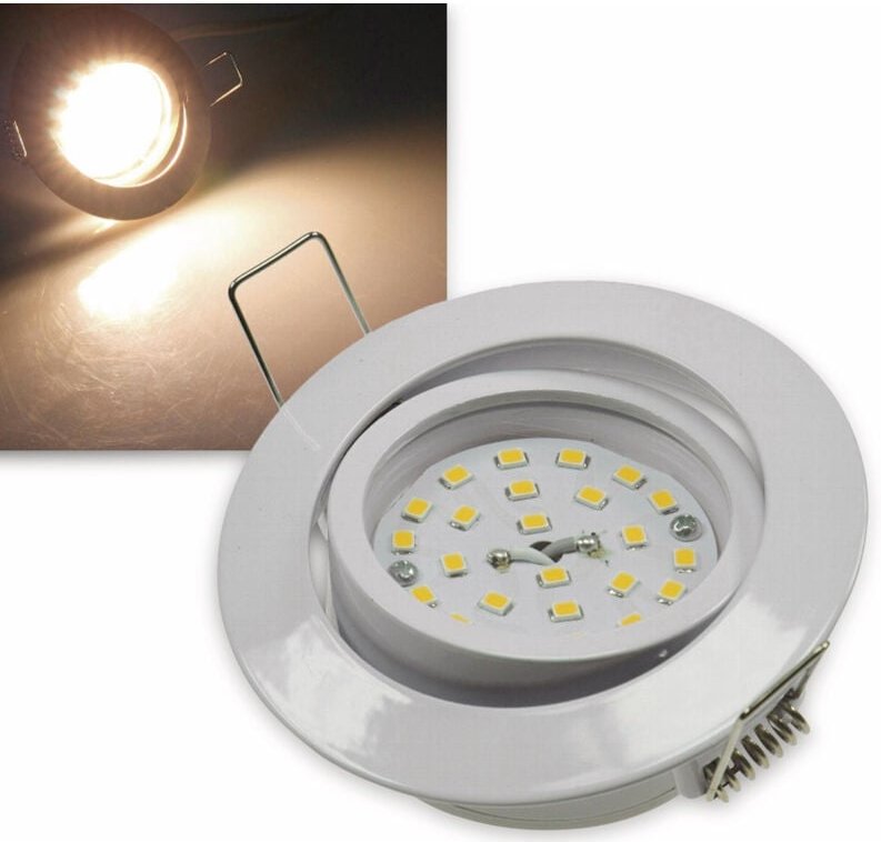 CHILITEC LED-Einbauleuchte "Flat-32" EEK F, 5 W, 420 lm, 2900 K, weiß, dimmbar