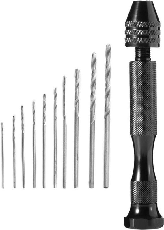 Handbohrmaschine mit 10 Mikro-Spiralbohrern, Spiralbohrer, Präzisions-Mini-Handbohrmaschine, Mini-Drehwerkzeug für Walnu...