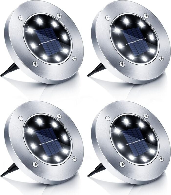 Qiyao - 12LED Solar Floor Light jardin extérieur ip65 lumière solaire extérieure imperméable à l'eau froide blanche