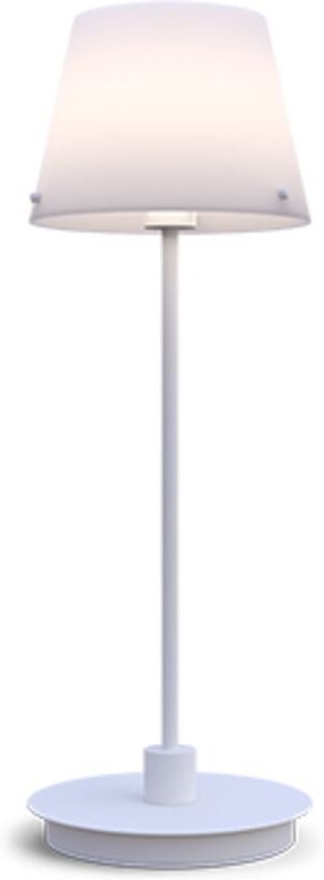 Gil il Grande Tischleuchte mit rundem konischem Schirm weiß, Opalglas, Einschaltkabel 1x G9